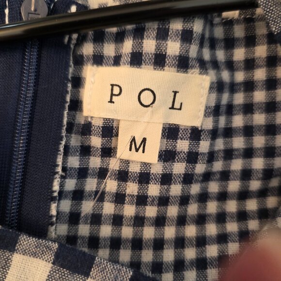 Stylish Blue Gingham Midi Dress - Picture 9 of 15